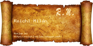 Reichl Milán névjegykártya
